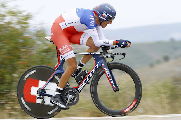 Vuelta Spagna 2015 - 70a Edizione - 17a tappa Burgos - Burgos 38.7 km - 09/09/2015 - Jerome Coppel (IAM Cycling) - foto Luca Bettini/BettiniPhoto©2015