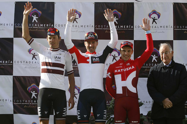 Clasica de Almeria 2016 - 14/02/2016 - Leigh Howard (IAM Cycling) - Aleksei Tcatevich (Katusha) - Aleksejs Saramotins (IAM Cycling) - foto Luis Angel Gomez/BettiniPhoto©2016